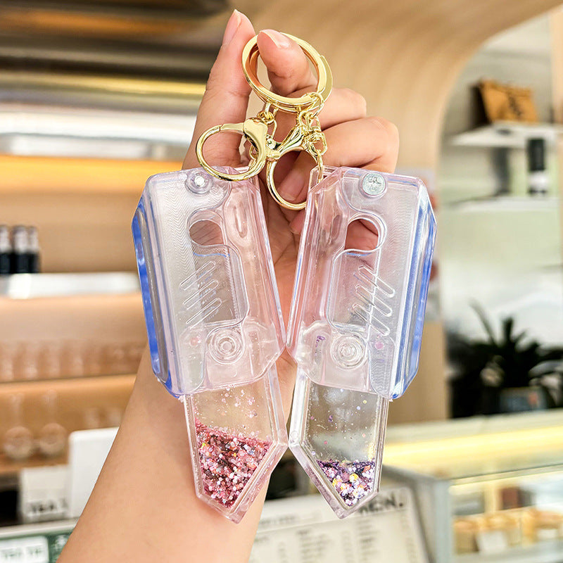 Wholesale Cartoon Quicksand Acrylic Radish Knife Decompression Toy Keychain